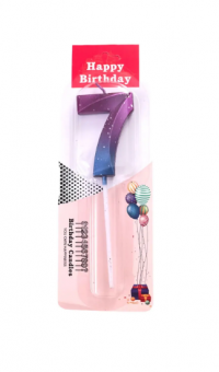 Свеча для торта "Цифра 7" фиолетово-голубая, Магистр/MAG-фг221321-7 (50)
