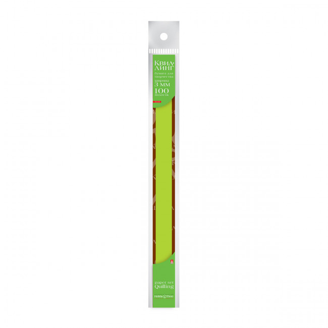 Бумага для квиллинга 3мм, 120г/м2, 100 полос, зеленая, BV/2-069/03