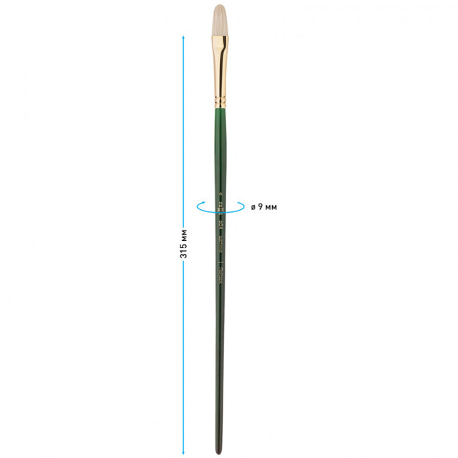 Кисть художественная щетина Гамма "Пейзаж", плоскоовальная №6, длинная ручка
