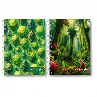 Записная книжка А6 80л клетка "Зелёный оазис", на гребне, Светоч/ЗК112_01189 (4)