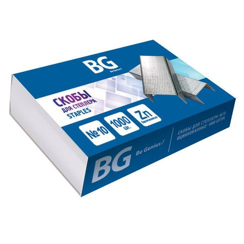 Скобы для степлера № 10, оцинкованные, 1000 шт., BG (20)