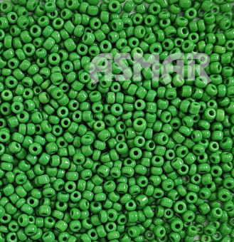 Бисер "ASMAR" размер №8, вес: 450 г, зелёный глянцевый, непрозрачный