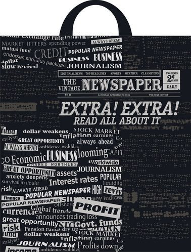 Пакет ПВД петлевой (31*35) 90 мкм "Журналистика" (25)