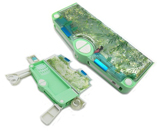 Пенал   CO-52 "Лес" пластик, короб на магните, с плавающими блестками, с ластиком, точилкой, ножницами, линейкой, клейкой лентой, в пакете №1587 (1/1/96)