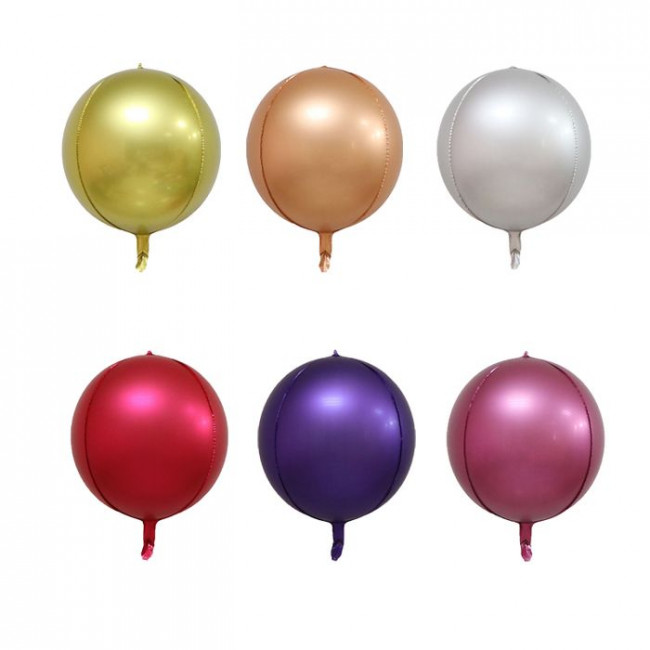 Шар Ф 18" Круг Сатин серебряный 45см