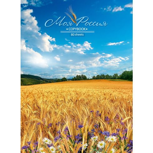 Тетрадь для записей 80л. А4 клетку "Моя Россия" (евроспираль) ламинация