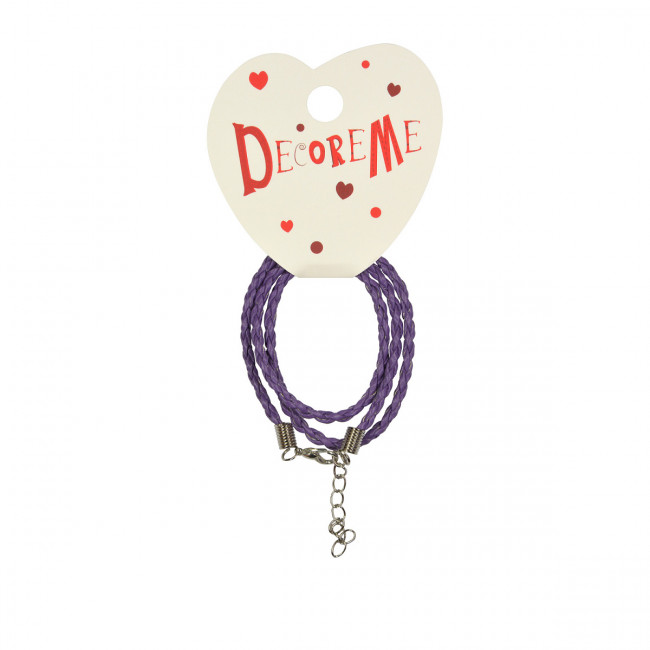 Шнурок d 3мм 41см из экокожи, плетеный с застежкой, BV/2-155/17 (10)