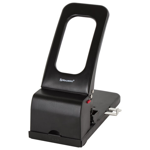 Дырокол металлический МОЩНЫЙ BRAUBERG "Heavy duty", до 100 листов, черный