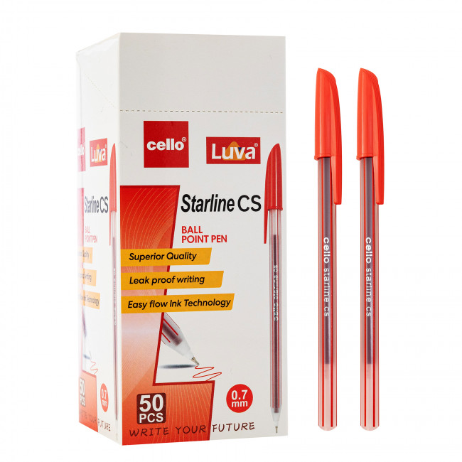 Ручка шариковая красная 0,7мм "STARLINE CS", Cello/CL-CS-50 (50/1000)