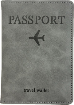 Обложка на паспорт WENZER OFFiCE, Passport "Travel wallet", на резинке, серая, эко кожа