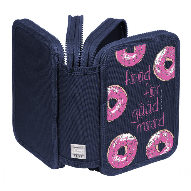 Пенал 200 х130мм "Сладкое настроение. Донат", три отделения, синий, BV/14-052/16 (4)