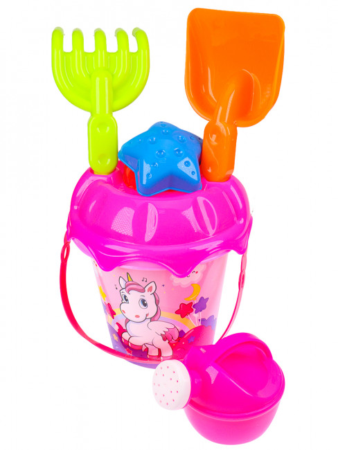 Набор "Морской-17" - ведро + лопатка + грабли+ сито+ лейка+ 2формы, Рыжий Кот/И-8381