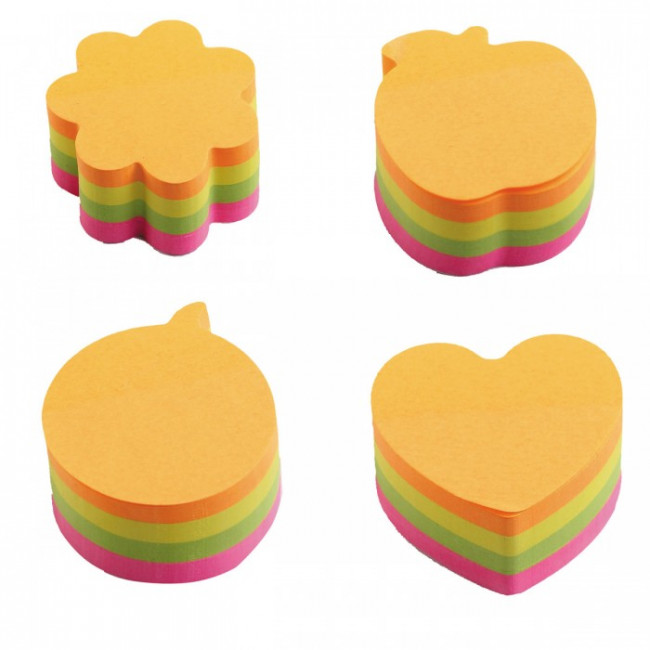 КЛЕЙКАЯ БУМАГА ДЛЯ ЗАМЕТОК "DEVENTE" 45X45 ММ, 200 ЛИСТОВ, 4 ЦВЕТА, АССОРТИ ФОРМ, В ПЛАСТИКОВОЙ БАНКЕ