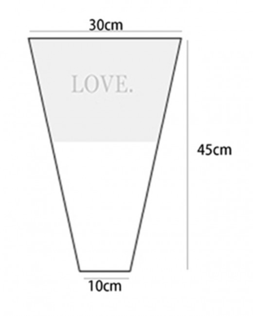 Конус для цветов "Love, белый" 30х45см, Микрос/ч34873 (30)