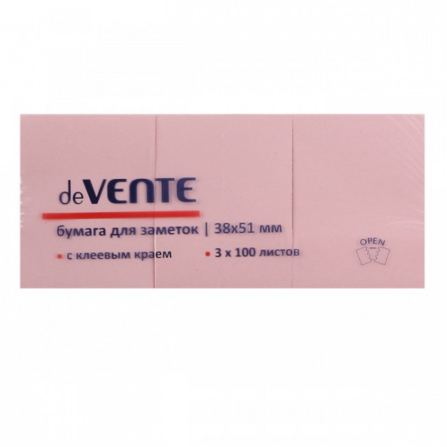 Стикер 40*50мм 100л Devente 3шт роз 2010306/12 Китай