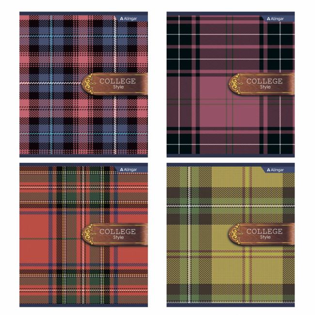 Тетрадь А5 36л клетка "Шотландка. New" скрепка, мелованный картон, AL9898 (12/72) Тетрадь А5 36л клетка "Шотландка. New" скрепка, мелованный картон, AL9898 (12/72)