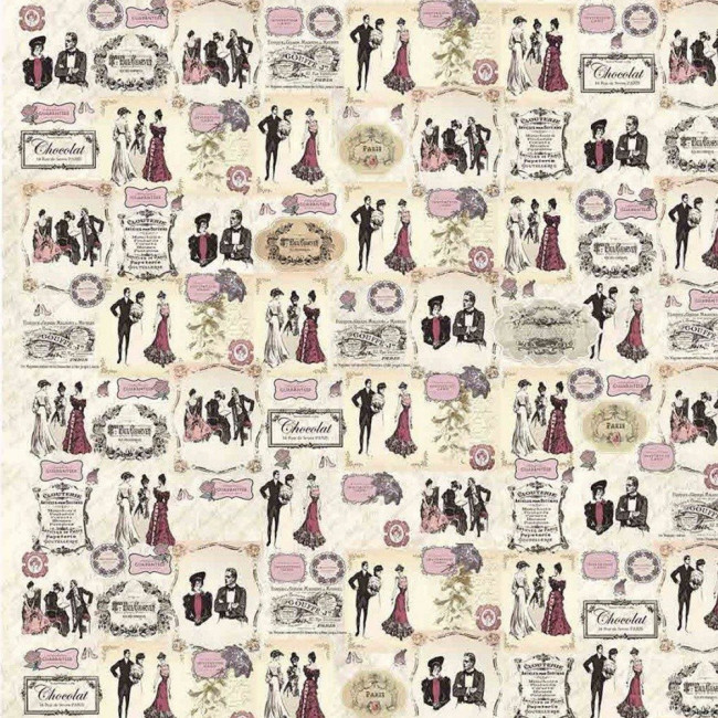 Дизайнерская бумага "Париж Ретро" 78г/м2, 1х70 БумДиз-ПарРет 10 листов (1)