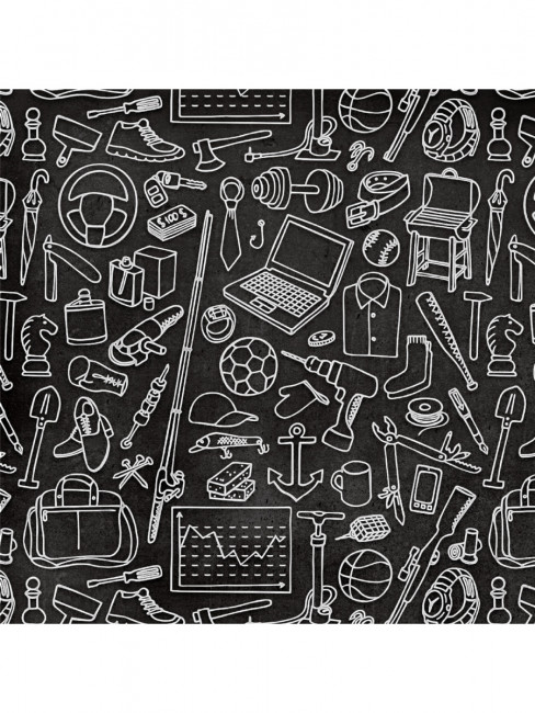 Упаковочная бумага Мужские хобби (1л в рулоне, 70*100см) УБ-1784 Упаковочная бумага Мужские хобби (1л в рулоне, 70*100см) УБ-1784