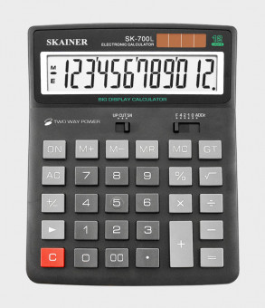 Калькулятор настольный 12-разрядный, большой, черный, размер: 155 x 201 x 35 мм, SKAINER (10) Калькулятор настольный 12-разрядный, большой, черный, размер: 155 x 201 x 35 мм, SKAINER (10)