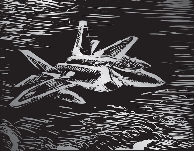 Гравюра 20 x 25.5см "Самолёт" (серебро), Hobbius/SGHK  №19