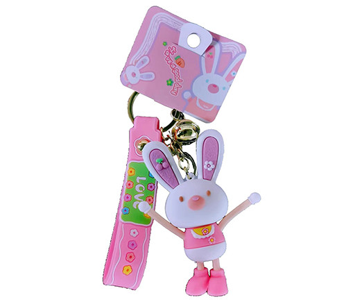 Брелок для ключей DB-84 "Зайка LOVE" резиновая фигурка 9см, с лентой, с карабином и бубенцом (1/12/600) Брелок для ключей DB-84 "Зайка LOVE" резиновая фигурка 9см, с лентой, с карабином и бубенцом (1/12/600)