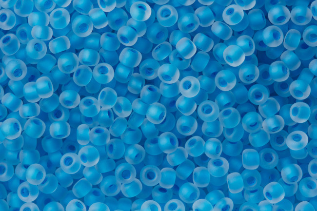 Бисер "ASMAR" размер №6, вес: 50 г, голубой матовый прозрачный