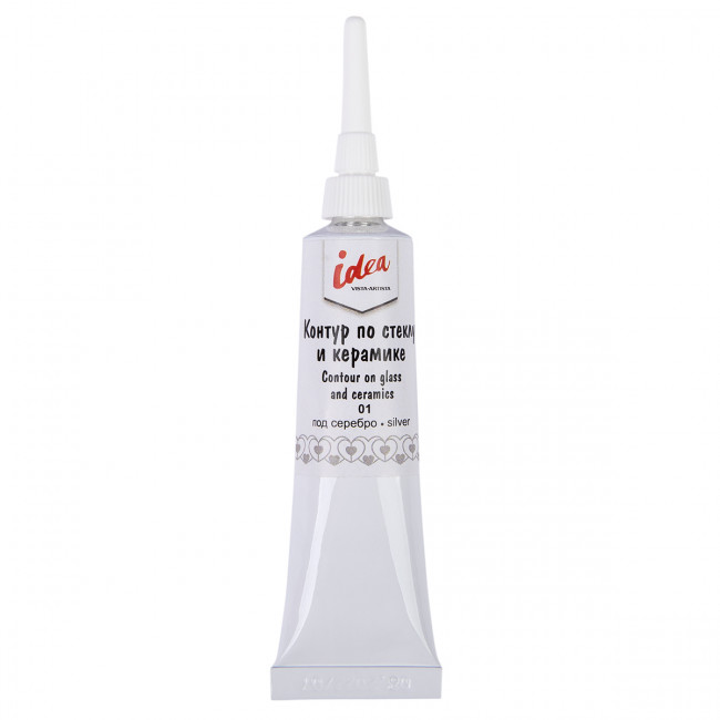 Контур 18 мл по стеклу и керамике, под серебро, idea VISTA-ARTISTA/VARG-18 01