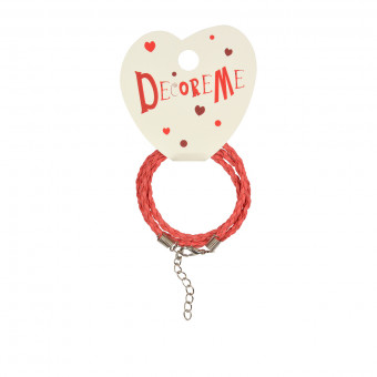 Шнурок d 3мм 41см из экокожи, плетеный с застежкой, BV/2-155/19 (10)