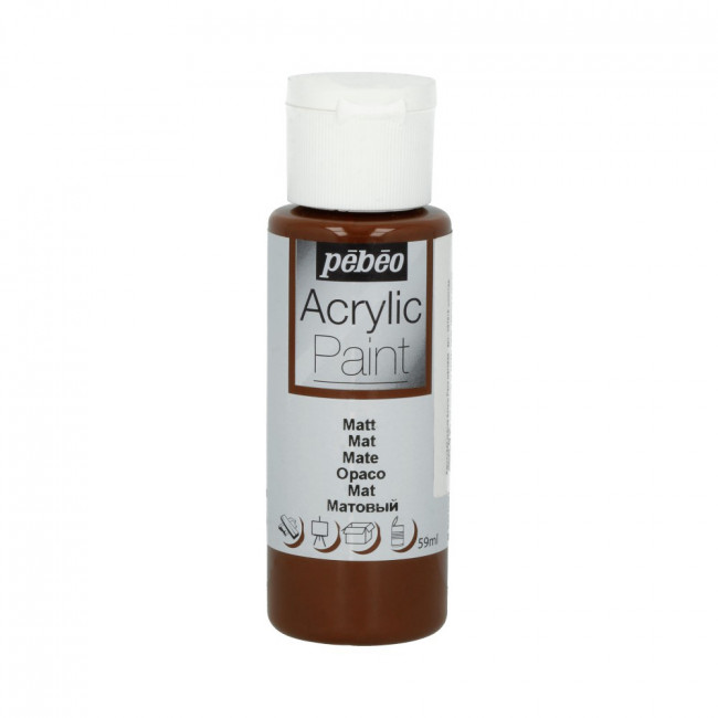 Краска 59мл акриловая матовая, для декора, шоколад, Acrylic Paint PEBEO/097816