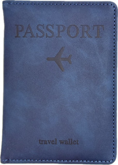Обложка на паспорт WENZER OFFiCE, Passport "Travel wallet", на резинке, синяя, эко кожа