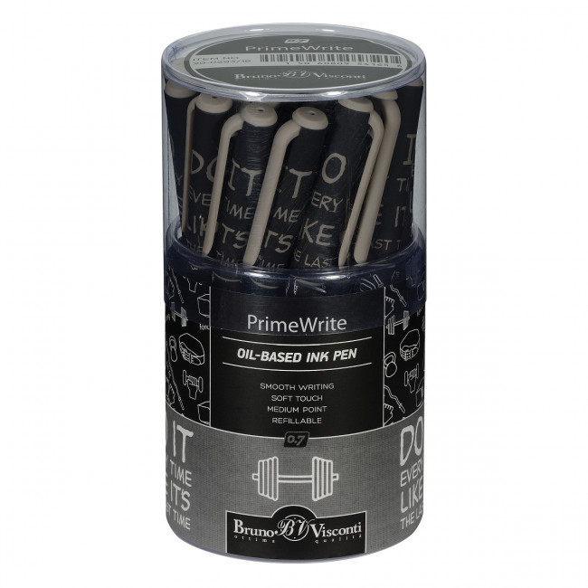 Ручка шариковая 0,7мм синяя "PrimeWrite. Фитнес. Паттерн", BV/20-0293/16 (24)