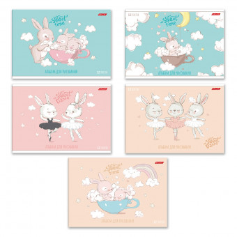 Альбом для рисования А4 12л скоба "Хвостики" "Светоч" (10)