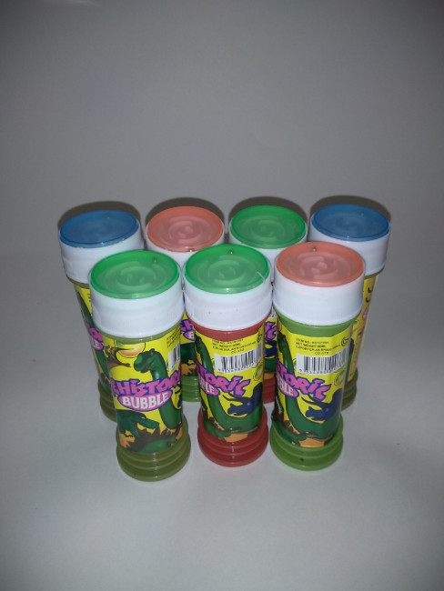 МЫЛЬНЫЕ ПУЗЫРЬ "ДИНОЗАВРЫ", 11СМ, С КРЫШКОЙ-ЛАБИРИНТА, 55ml (24)