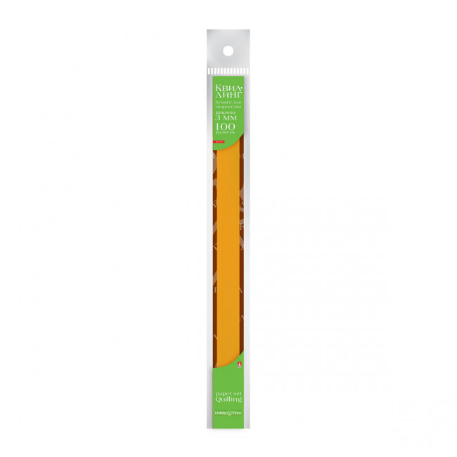 Бумага для квиллинга 3мм, 120г/м2, 100 полос, оранжевая, BV/2-069/02