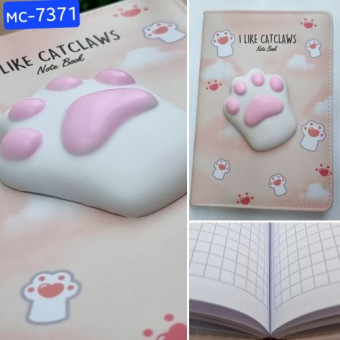 Блокнот детский 21*14,3см 80л "ЛАПКА СКВИШ", клетка, обложка с объёмной фигуркой сквиш в виде лапки, Basir/МС-7371