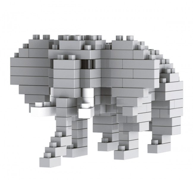 Конструктор пластиковый №02 "Слон" 150 элементов, "Поделкин"/PLK-01