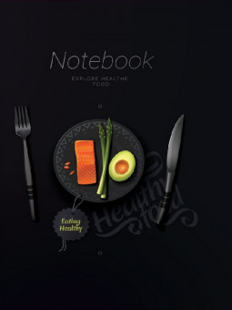 Записная книга А5 Eating healthy (7БЦ, холодная фольга + твин лак, 80л, 100г) З80-3395