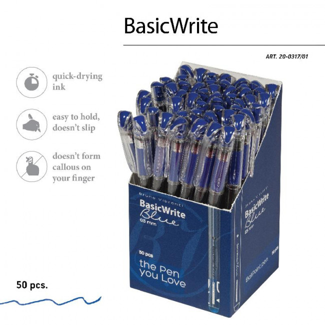 Ручка шариковая 0,5мм синяя "BasicWrite. Breeze", BV/20-0317/01 (50) Ручка шариковая 0,5мм синяя "BasicWrite. Breeze", BV/20-0317/01 (50)