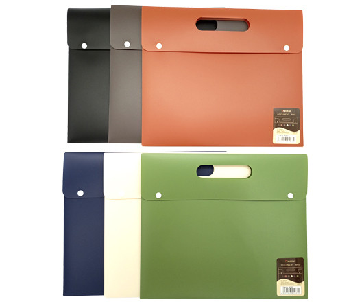 Папка с кнопкой А-4   DC-287 INTELLIGENT с врезными ручками, пластик, на кнопках, однотонная, цвета ассорти (1/60/240)