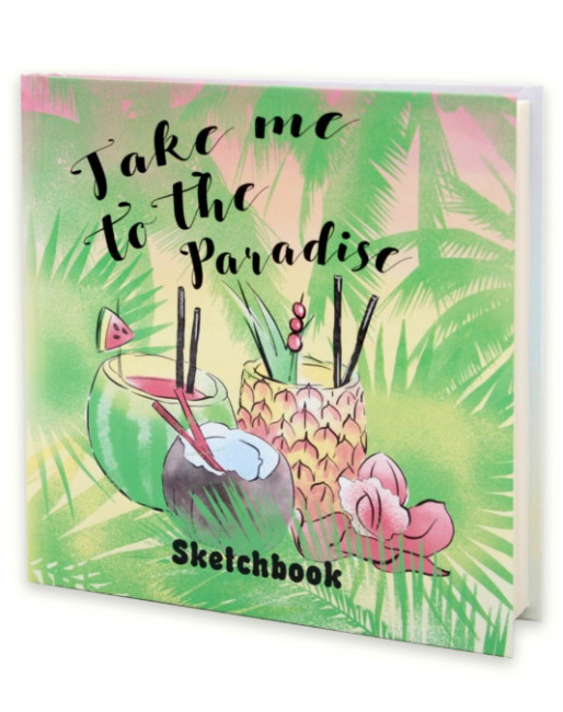 Скетчбук "Paradise" 7БЦ, 150*150 мм, глянцевая ламинация, 80 л С80-2221