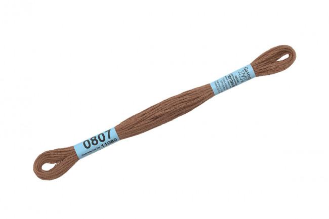 Нитки для вышивания "Gamma"    мулине  ( 0207-0819 )  100% хлопок     8 м №0807 св.коричнев.