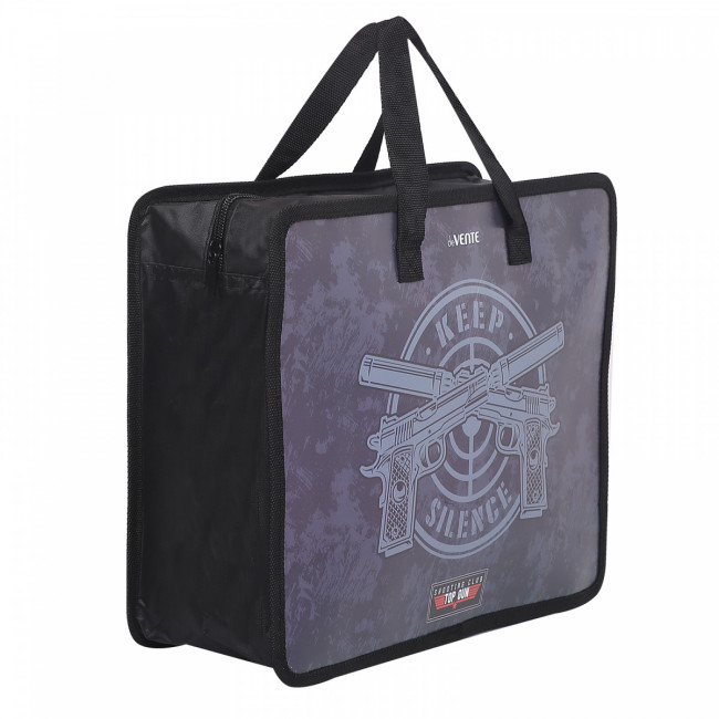 Папка для тетрадей, ИЗО и технологии "Keep Silence" A4 (33,5x26x10 см) с текстильным расширением 10 см, на молнии сверху, пластик 400 мкм, deVENTE