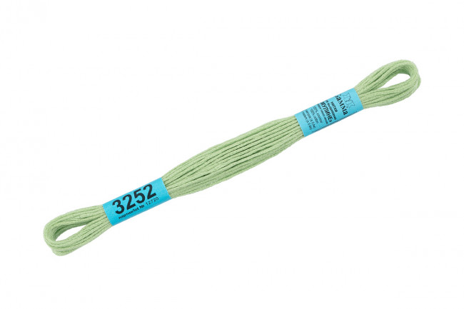 Нитки для вышивания "Gamma"    мулине  ( 3173-6115 )  100% хлопок     8 м №3252 св.св.зеленый