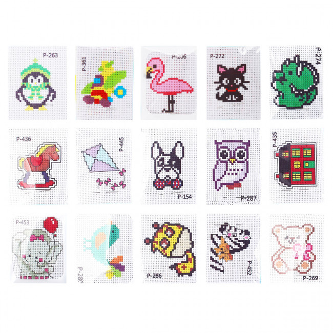 Набор для вышивания крестом 8 х 10см.В наборе: схема, канва белая с нанесением рисунка, игла, нитки, Mazari/M-11891 (15)