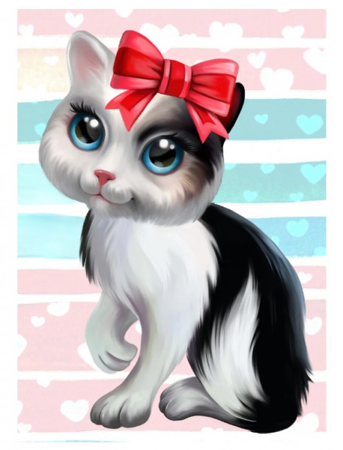 Алмазная мозаика 30*40 "Мисс очарование", полная выкладка, MOD017