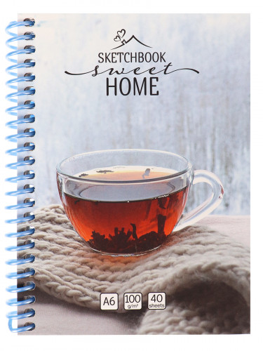 Скетчбук А6 Soft Touch Sweet Home Tea (7БЦ, спираль, 40л, 100г) С40-5761 Скетчбук А6 Soft Touch Sweet Home Tea (7БЦ, спираль, 40л, 100г) С40-5761