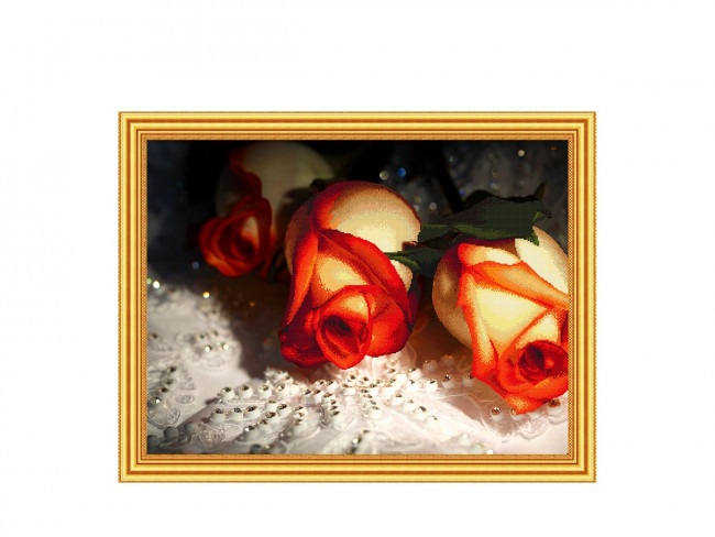 Картина 2 в 1: алмазная мозаика и раскрашивание по номерам 30х40 см РОЗЫ, 1 дизайн, картонная упаковка