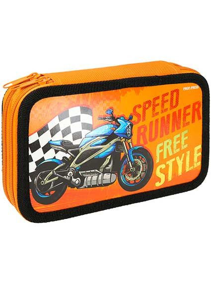 Пенал 190х115мм 2-секционный "Спортивный байк-2", Profit/ПН-1345