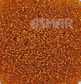 Бисер "ASMAR" размер №12, вес: 50 г, оранжевый, внутреннее серебрение