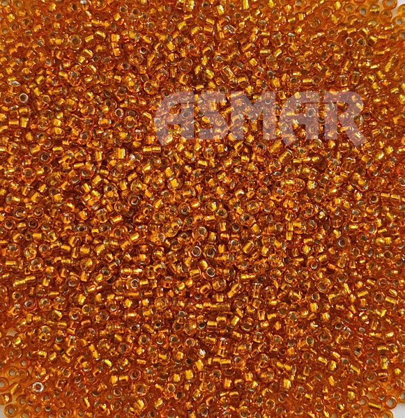 Бисер "ASMAR" размер №12, вес: 50 г, оранжевый, внутреннее серебрение